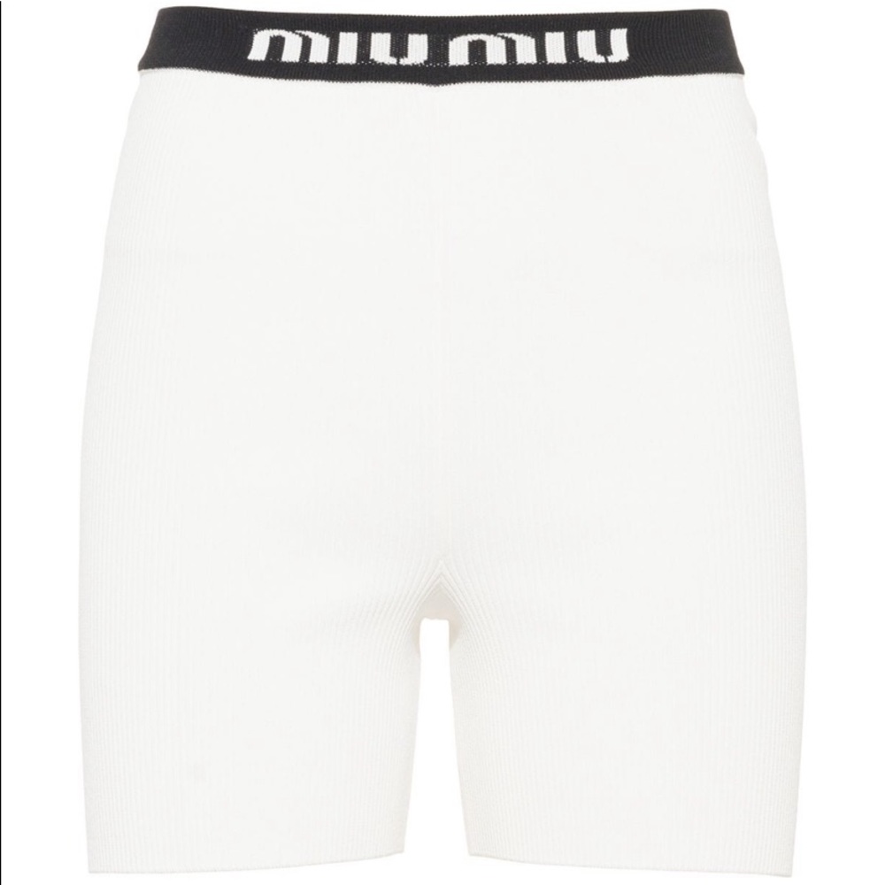 MIU MIU RIBBED KNITTED SHORTS